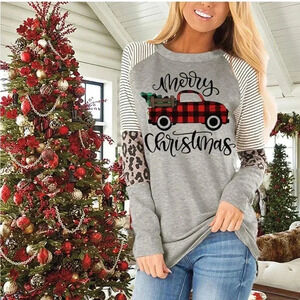 New, Size Large, Women’s Leopard Print Long Sleeve Casual Shirt Color Block